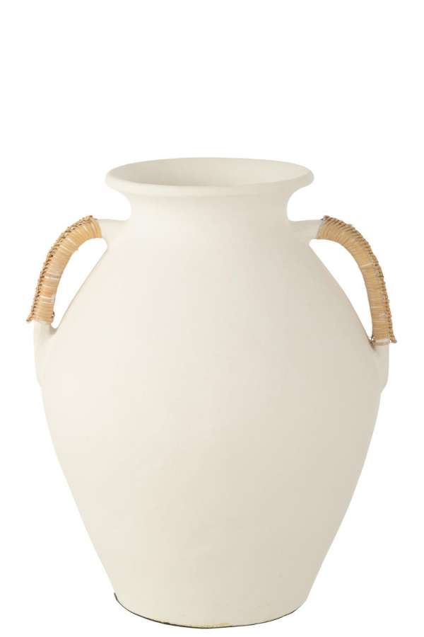 VASE LEO TERRACOTTA WHITE/NATURAL