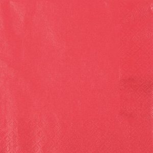Serviett rød perleeffekt 25X25Cm