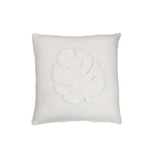 CUSHION LEAF SQUARE POLYESTER WHITE