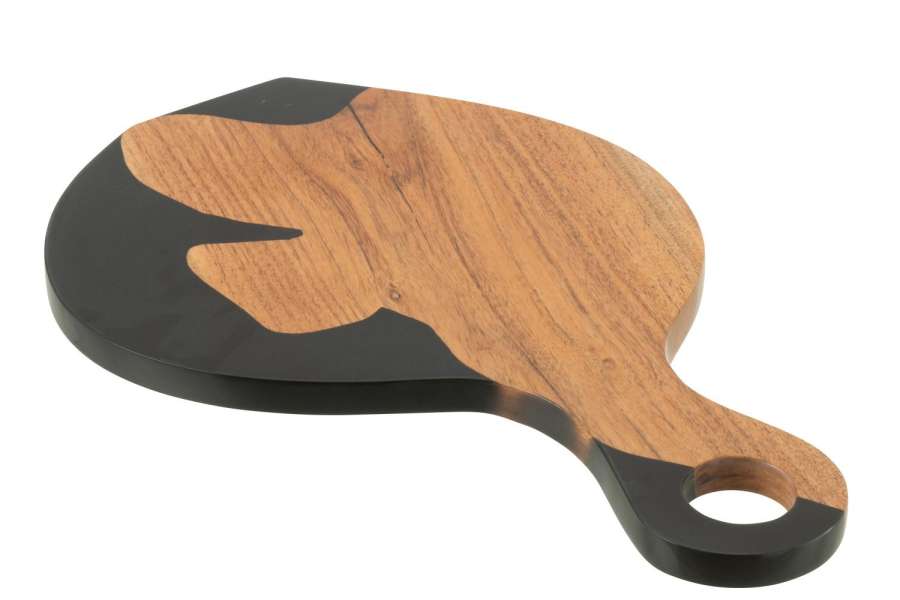 CUTTING BOARD MODERN ACACIA WOOD/RESIN NATURAL/BLACK