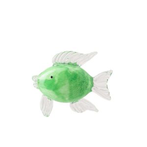 PAPERWEIGHT FISH GLASS GREEN