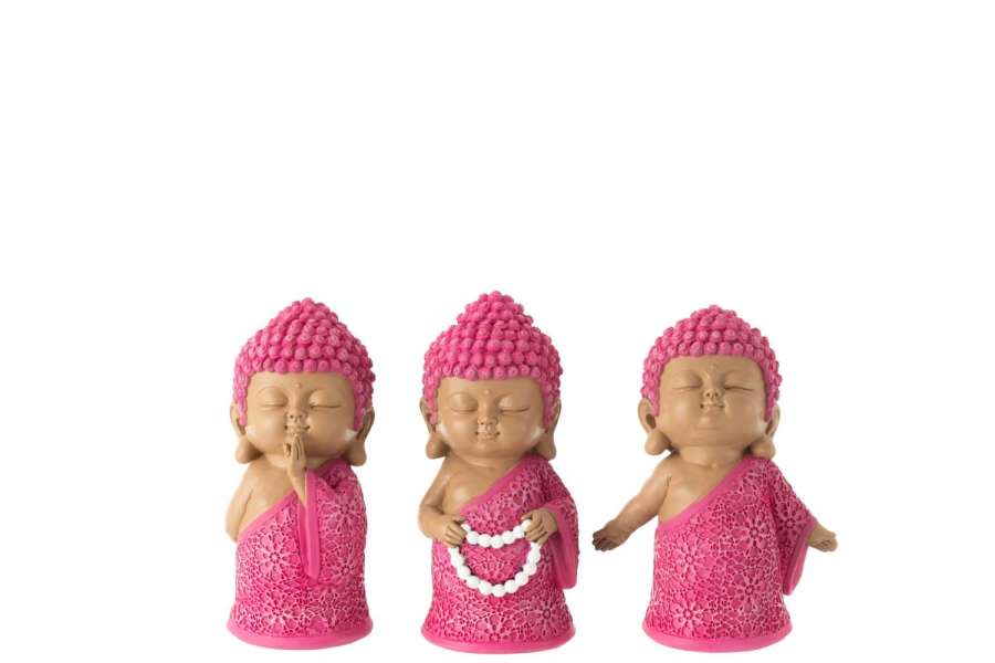 MONK CHAIN RESIN PINK ASSORTMENT OF 3