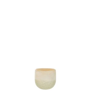 TEALIGHT HOLDER GLASS BEIGE SMALL