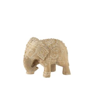 ELEPHANT BEADS MANGO WOOD NATURAL/WHITE LARGE