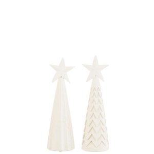 FIGURINES CHRISTMAS TREE WOOD WHITE LARGE ASSORTMENT OF 2