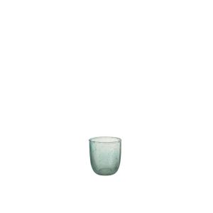 TEALIGHT HOLDER BUBBLES GLASS AQUA SMALL