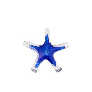 PAPERWEIGHT SEASTAR GLASS BLUE
