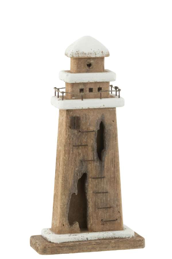 LIGHTHOUSE PAULOWNIA WOOD NATURAL/WHITE LARGE