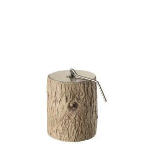 FIRE PIT ROUND TRUNK CEMENT BROWN