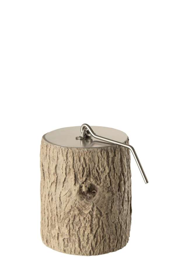 FIRE PIT ROUND TRUNK CEMENT BROWN