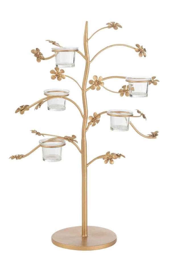 CANDLE HOLDER TABLE METAL GOLD