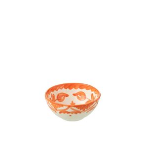 BOWL GRANADA HIGH CERAMIC WHITE/ORANGE SMALL