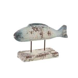 FISH ON BASE ANTIQUE OUTDOOR MAGNESIUM BLUE/WHITE