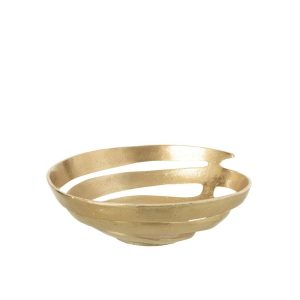DECORATIVE BOWL ALUMINIUM GOLD COLORED SMALL