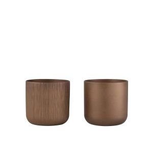 FLOWERPOT GEN CERAMIC GOLD/COPPER LARGE ASSORTMENT OF 2