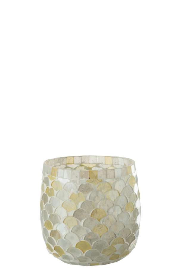 HURRICANE MOSAIC GLASS WHITE/LIGHT YELLOW MEDIUM