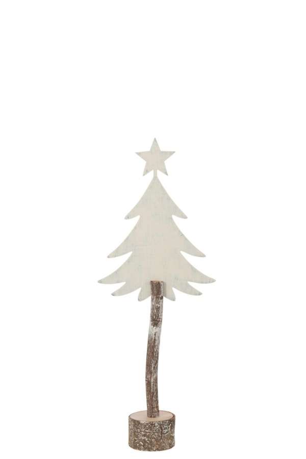 CHRISTMAS TREE + STAR IRON/PAULOWNIA WOOD OFF-WHITE SMALL