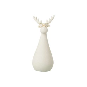 REINDEER GLASSES PORCELAIN WHITE/GOLD COLORED LARGE
