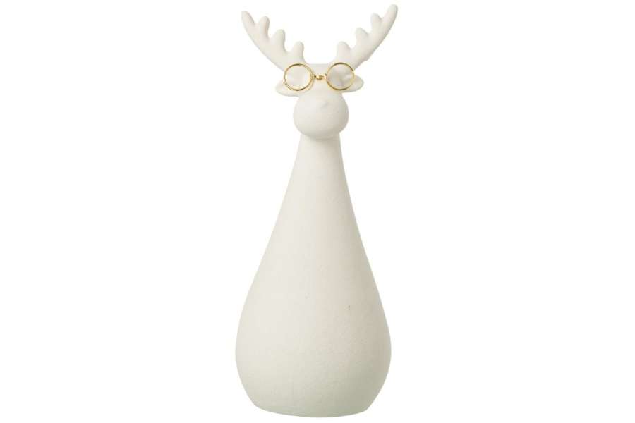 REINDEER GLASSES PORCELAIN WHITE/GOLD COLORED LARGE