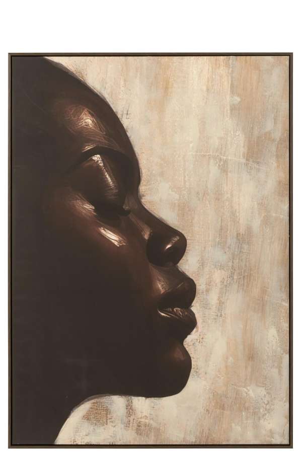 PAINTING RECTANGLE GAYA PS TAUPE/DARK BROWN