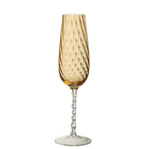 CHAMPAGNE GLASS STRIPED GLASS CARAMEL