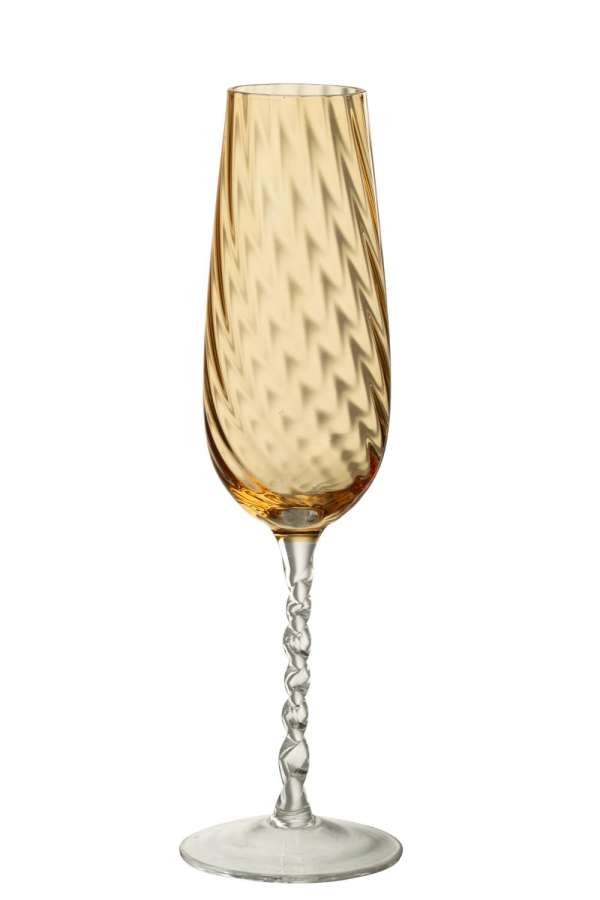 CHAMPAGNE GLASS STRIPED GLASS CARAMEL