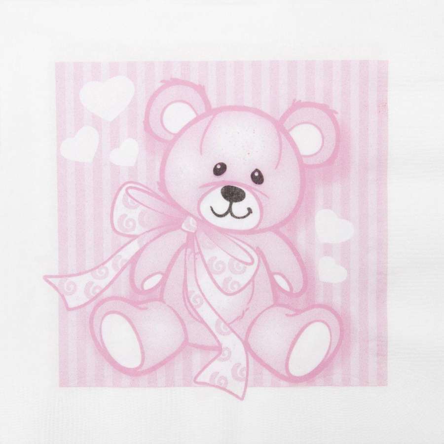 Serviett Lunch  33X33Cm Bamse Rosa