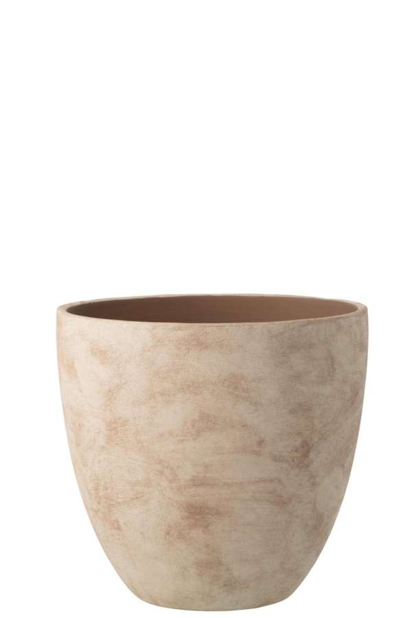 FLOWERPOT ROUND POTTERY LIGHT BEIGE EXTRA LARGE
