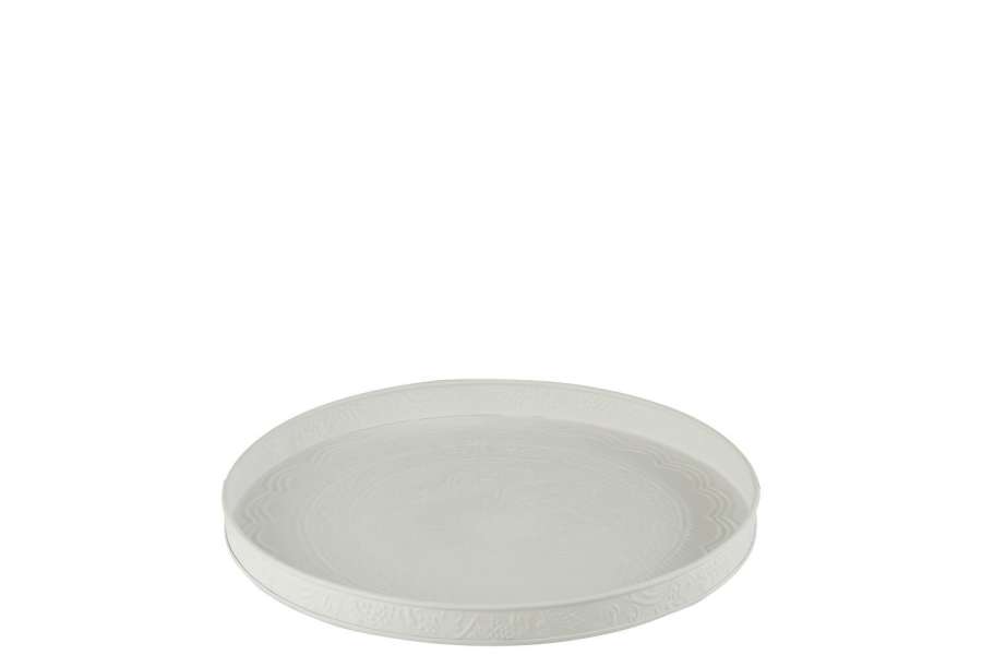 TRAY ROUND CLASSIC IRON WHITE S