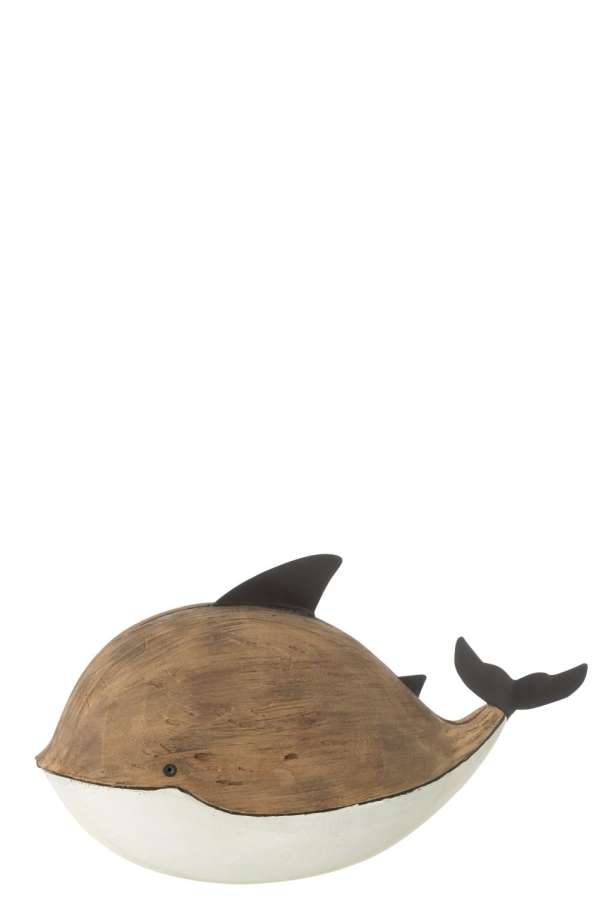 DOLPHIN PAULOWNIA WOOD NATURAL/WHITE LARGE