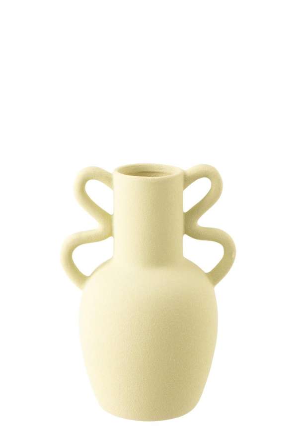VASE 2 HANDLES STONEWARE MINT GREEN LARGE