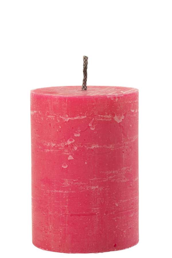 OUTDOOR CANDLE PILLAR PARAFFIN PINK MEDIUM-95HOURS