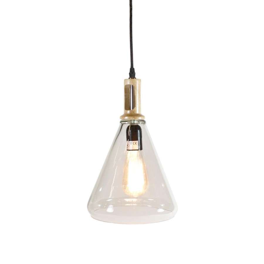 Lampe Tak Tre/Klart Glass 22X35Cm