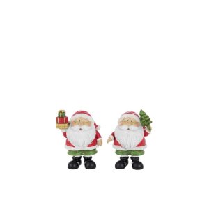 SANTA CLAUS TREE+GIFT POLYRESIN MULTICOLORED SMALL ASSORTMENT OF 2