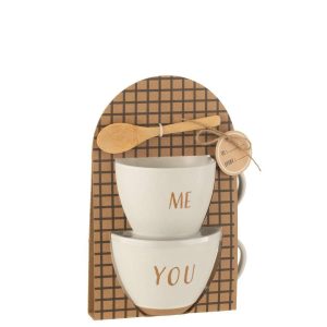 BOX OF 2 CUP CERAMICS WHITE
