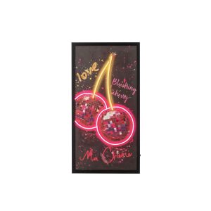 PAINTING LED CHERRY RECTANGLE CANVAS MULTICOLORED