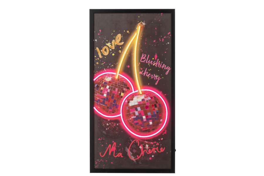 PAINTING LED CHERRY RECTANGLE CANVAS MULTICOLORED