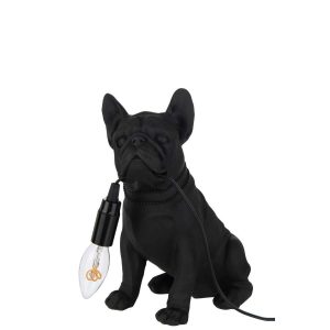 LAMP BULLDOG POLY BLACK
