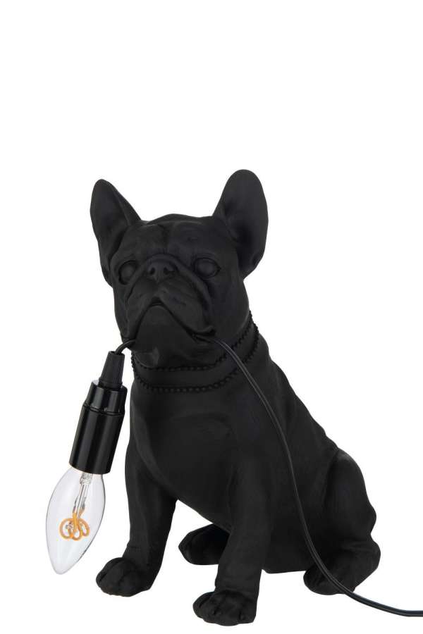 LAMP BULLDOG POLY BLACK