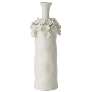 VASE YUCCA FLOWER CERAMIC WHITE LARGE