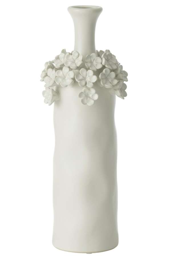 VASE YUCCA FLOWER CERAMIC WHITE LARGE