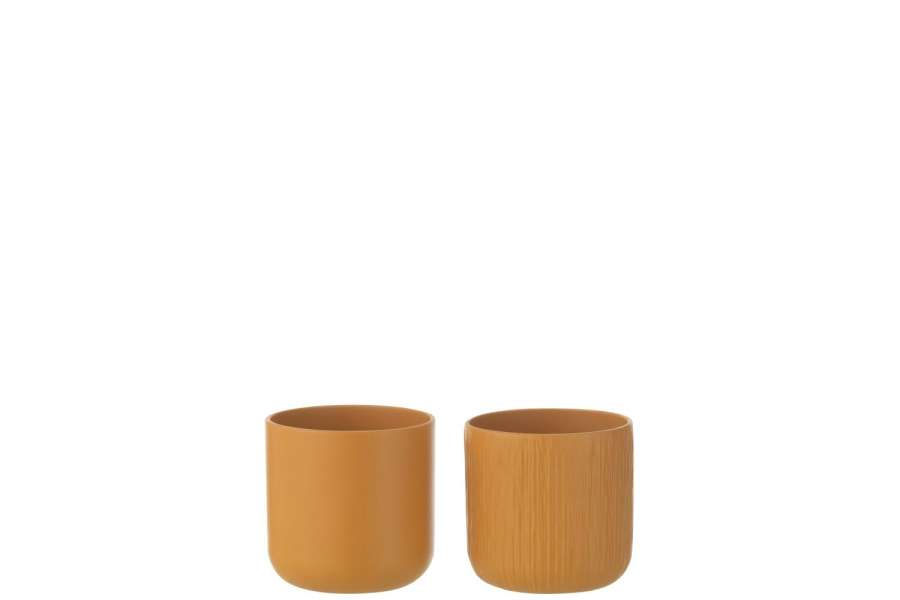 FLOWERPOT GEN CERAMIC OCHRE EXTRA SMALL ASSORTMENT OF 2