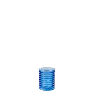 DRINKING GLASS RIBBED GLASS COBALT BLUE