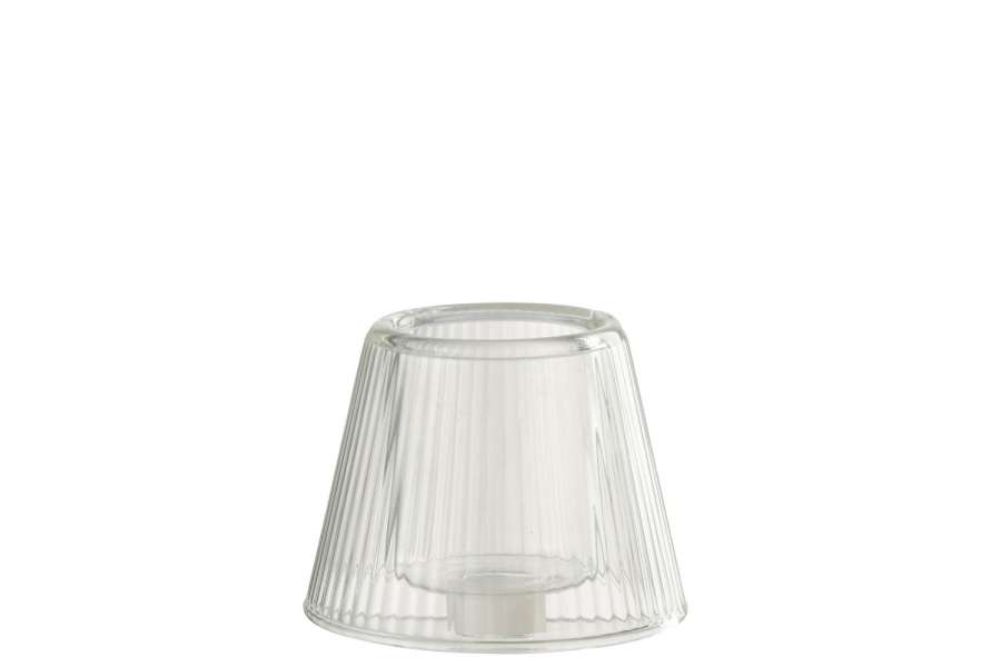TEALIGHT HOLDER HAT GLASS TRANSPARENT