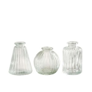 VASE TOLA GLASS TRANSPARENT ASSORTMENT OF 3