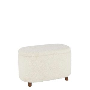 STOOL STORAGE TEDDY POLYESTER WHITE