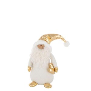 SANTA CLAUS GOLD HEART POLYESTER WHITE/GOLD COLORED LARGE