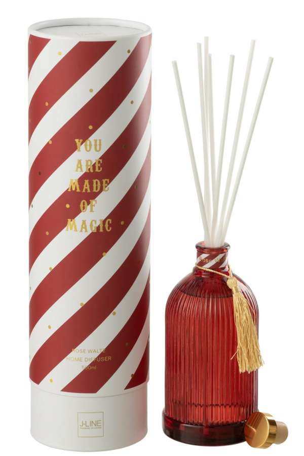 REED DIFFUSER MAGIC FRAGRANCE OIL WHITE/CORAL RED LARGE