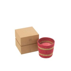 SCENTED CANDLE BASKET WAX FUCHSIA SMALL-45HOURS
