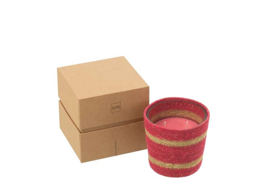 SCENTED CANDLE BASKET WAX FUCHSIA SMALL-45HOURS